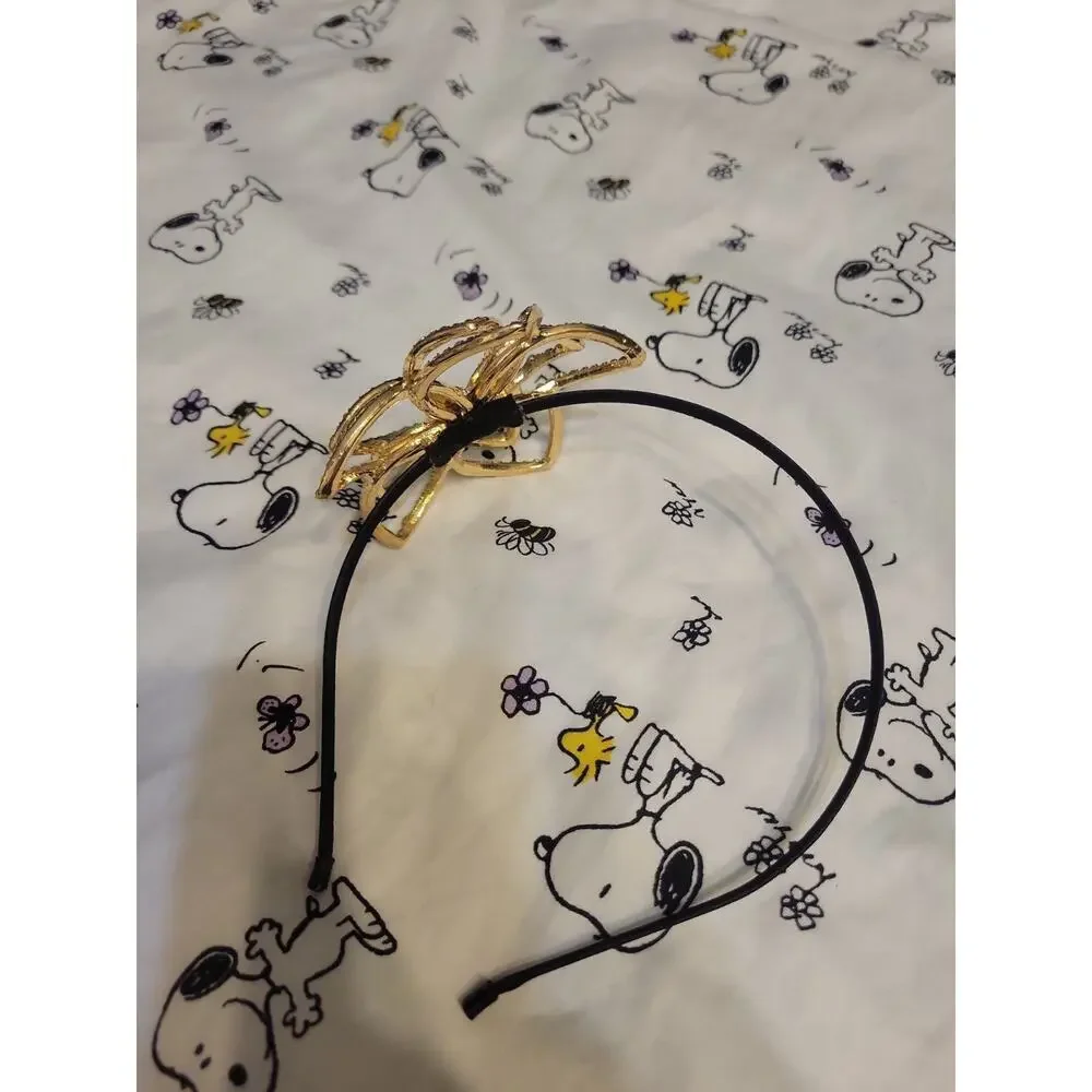 Cara Couture sparkling gold topaz Yellow clear rhinestones Flower Headband